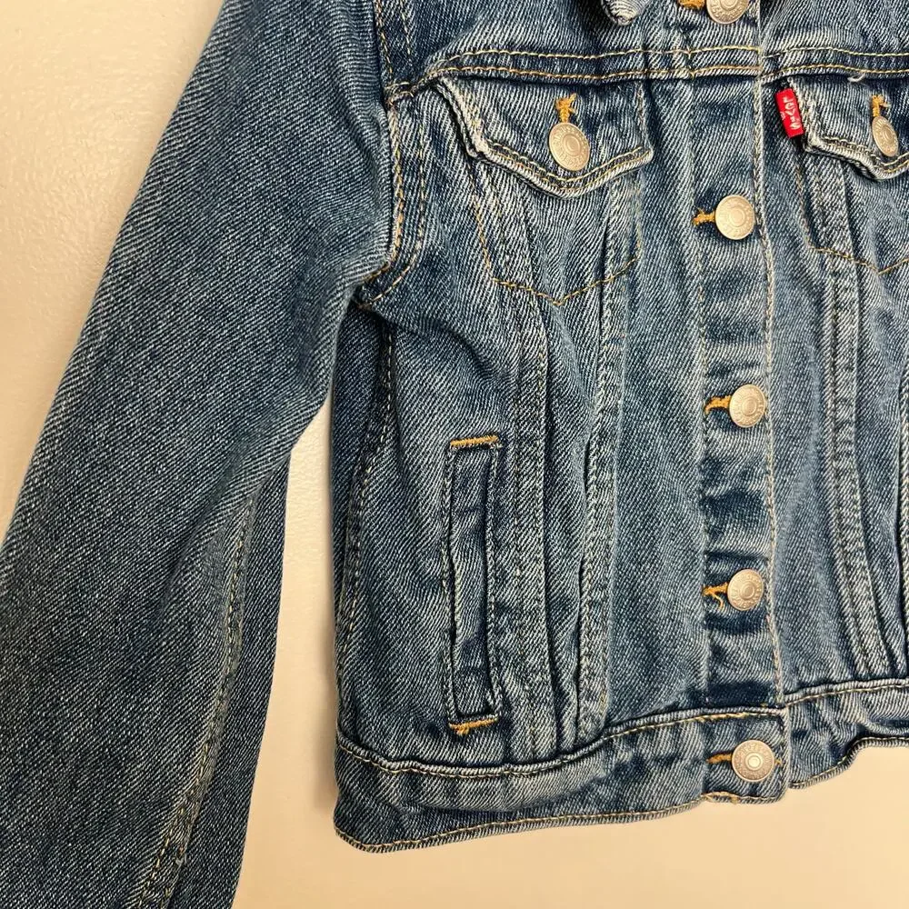 Levi’s Kids Denim Trucker Jacket Blue Cotton Classic Western Jean Jacket